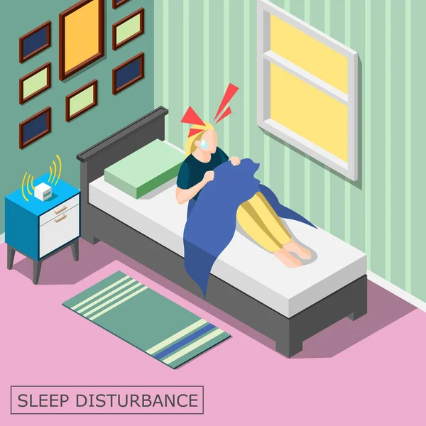 Ύπνου διαταραχή ισομετρική φόντο — Διανυσματικό Αρχείο