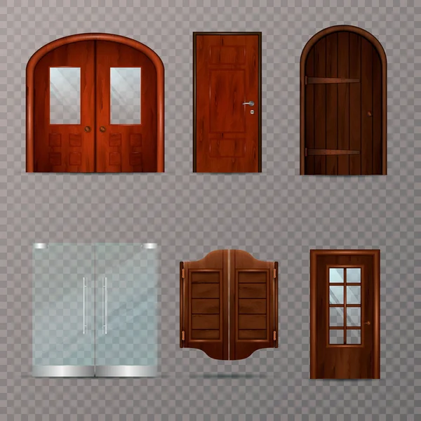 Puertas de entrada Set transparente — Vector de stock