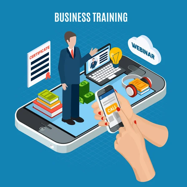 İzometrik Webinar iş eğitim kavramı