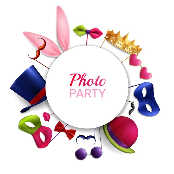 Photo Booth parti arka plan — Stok Vektör