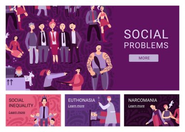 Sosyal sorunları yatay Banner