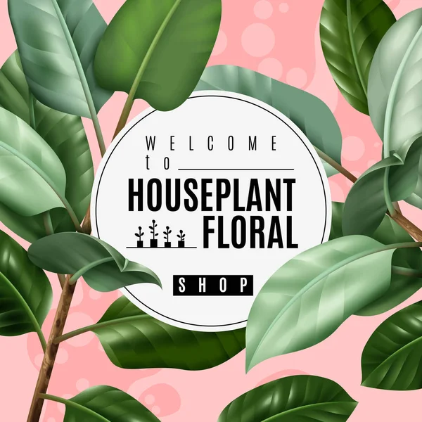 Плакат растения "Реалистичный дом" — стоковый вектор