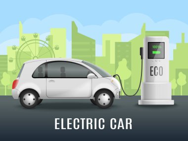 Electromobile şarj gerçekçi arka plan