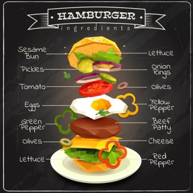 Hamburger malzemeler Infographics