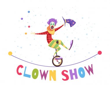 Clown Show Illustration clipart