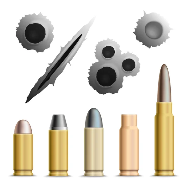 Holes And Bullets Collection — Stock Vector