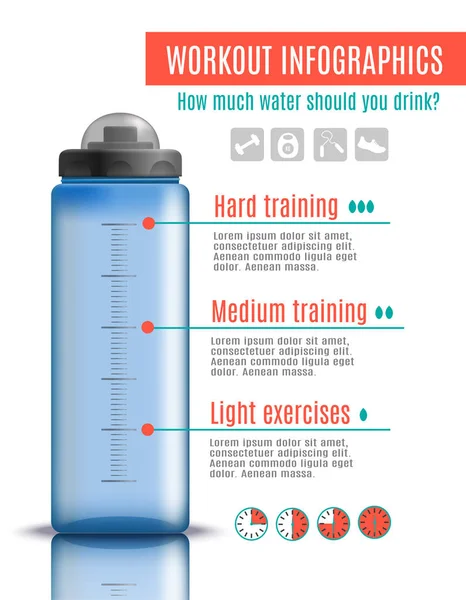 Fitness Plastic Bottle Infographics — Stock Vector