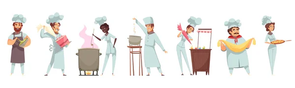 Conjunto de personas de cocina profesional — Vector de stock