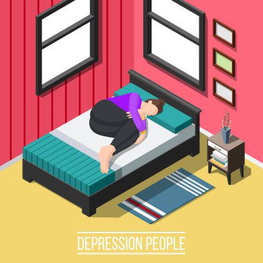 Depresyon insanlar izometrik arka plan