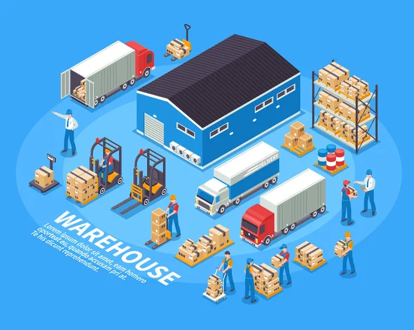 Concept de logistique et d'entrepôt — Image vectorielle