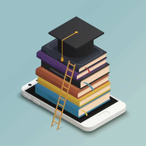 E-learning Isometric Composition Royalty Free Stock Vectors