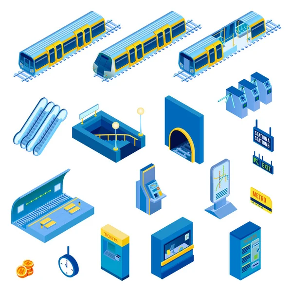 Isometrische ondergrondse Set — Stockvector