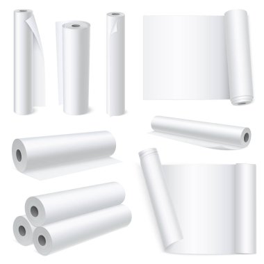 Scroll Paper Realistic Set clipart