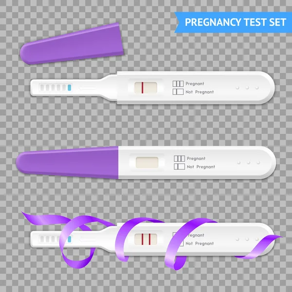 Test di gravidanza Realistico Trasparente — Vettoriale Stock