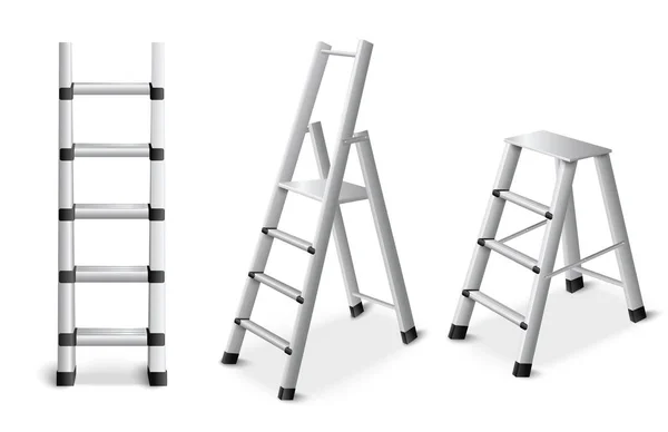 Escaleras de metal conjunto realista — Vector de stock