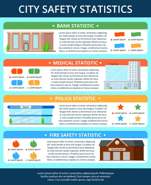 Městské budovy Infographic plakát — Stockový vektor