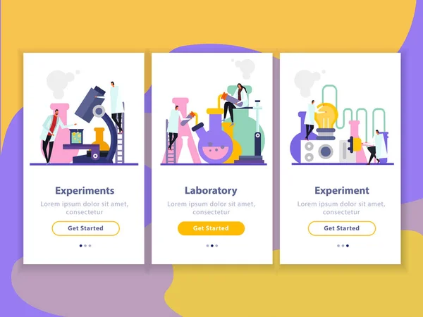 Science Lab Flat Banners — Stock Vector