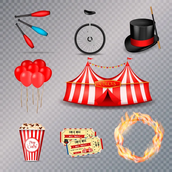 Набор существенных элементов цирка — стоковый вектор