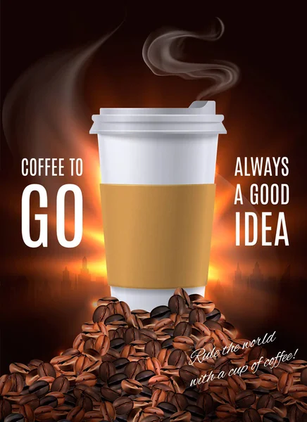 Coffee To Go advertentie samenstelling — Stockvector