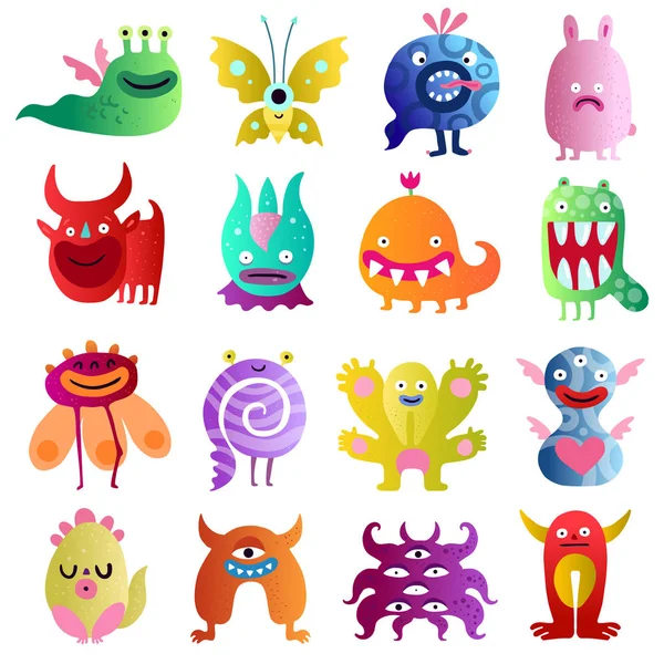 Monstruos divertidos Big Set — Vector de stock