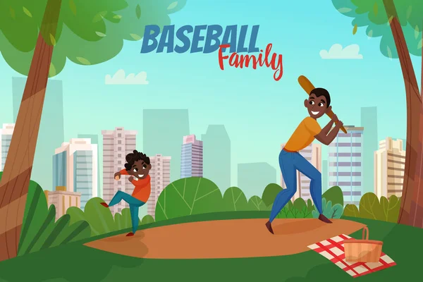 Ilustración del béisbol de la paternidad — Archivo Imágenes Vectoriales