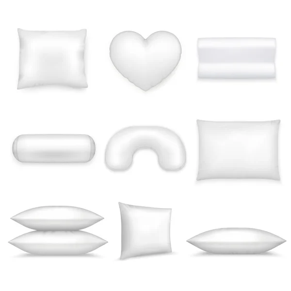 Conjunto de almohadas realistas icono — Vector de stock