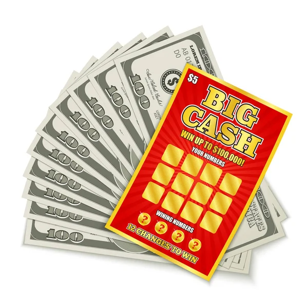 Loterij contant geld winnen — Stockvector