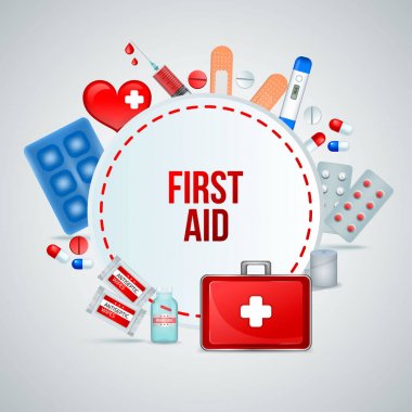 First Aid Realistic Composition  clipart