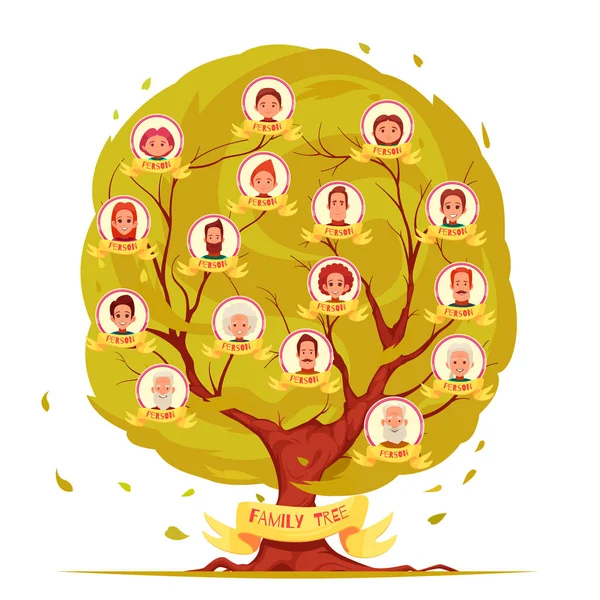 Zestaw drzewo genealogiczne rodziny — Wektor stockowy