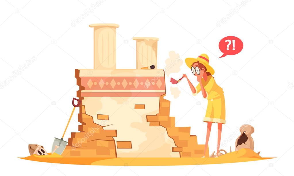 Ancient Architecture Archaeological Works Illustration