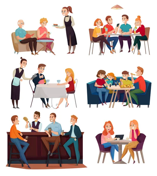 Restaurant And Pub Visitors Set — Stock Illustration Restaurant And Pub Visitors Set Stock Illustration