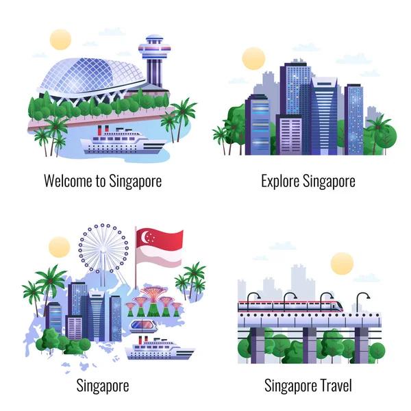 Singapore 2 x 2 designkoncept — Stock vektor