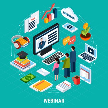 Yuvarlak Webinar izometrik kompozisyon