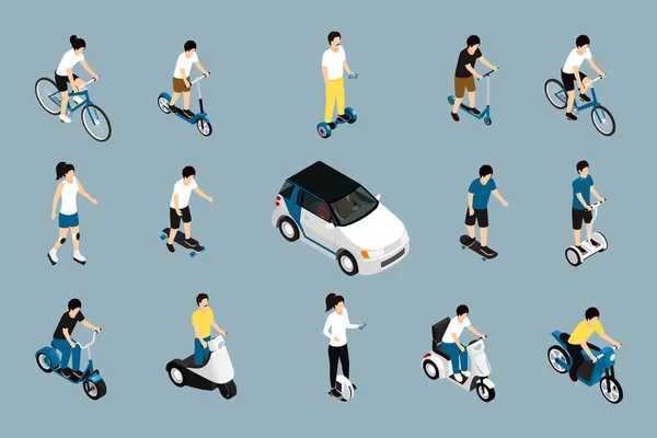 Personal Eco Green Transportation Ισομετρική Εικονίδιο — Διανυσματικό Αρχείο