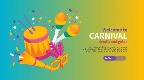 Carnaval Brasileiro Poster — Vetor de Stock