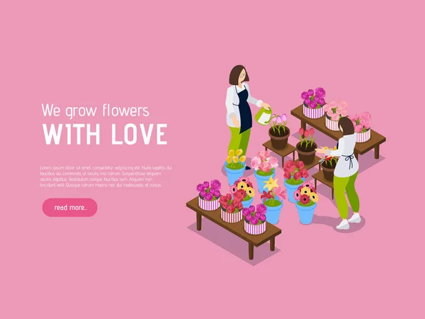 Floristería Landing Page — Vector de stock