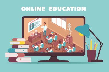 Online Education Design Concept clipart