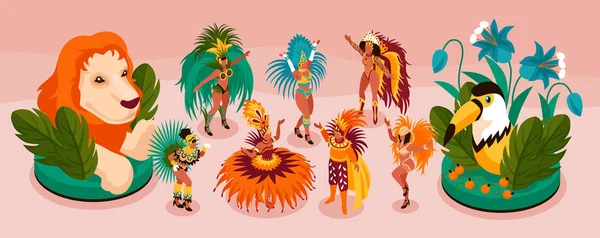 Brazilian Carnival Narrow Set — Stock Vector