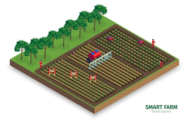 Composição Isométrica Smart Farm — Vetor de Stock