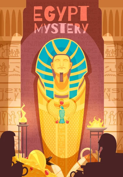 Egyptská maminka záhada plakát — Stockový vektor