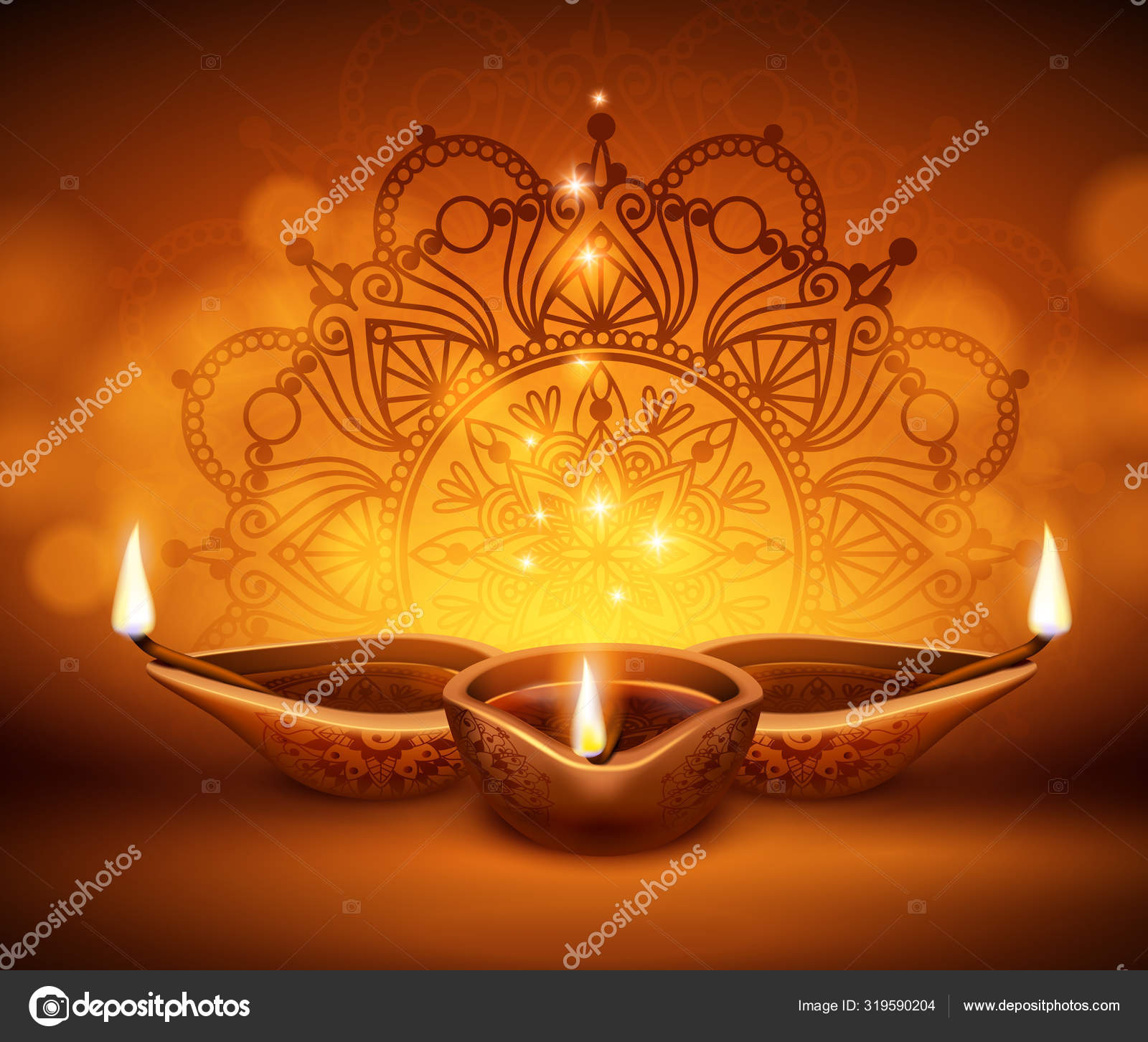 Diwali Lantern Cups Composition Stock Vector C Macrovector 319590204