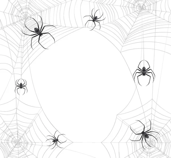 Arañas Web Fondo realista — Vector de stock