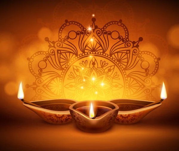 Tazas de linterna Diwali Composición — Vector de stock