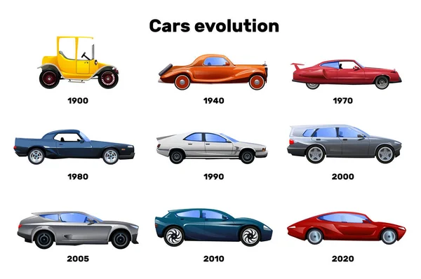 車フラットセット — ストックベクタ