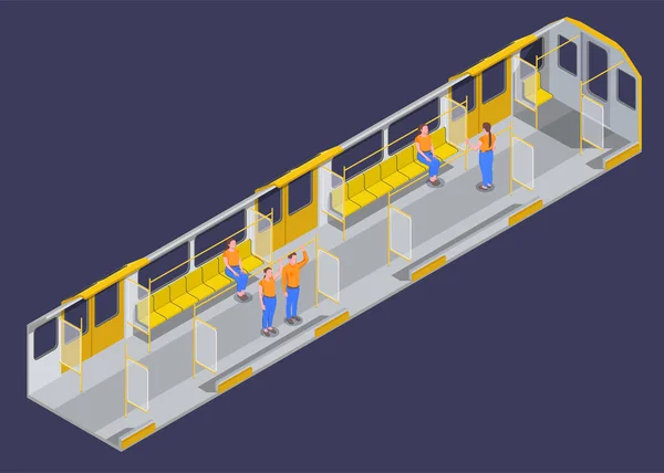 Illustrazione isometrica della metropolitana — Vettoriale Stock