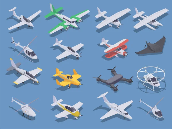 Conjunto isométrico de transporte aéreo — Archivo Imágenes Vectoriales