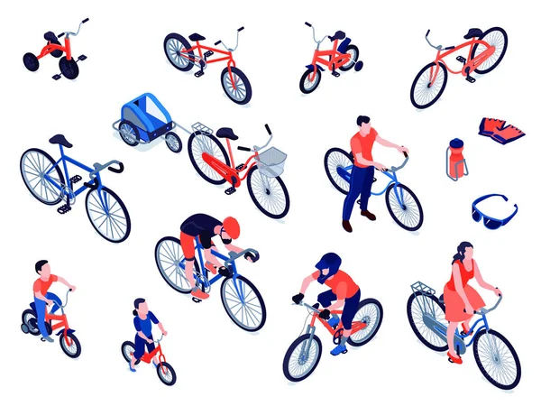 Bicicletas Set isométrico — Archivo Imágenes Vectoriales