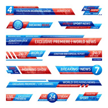 Televizyon Haber Çubukları Seti