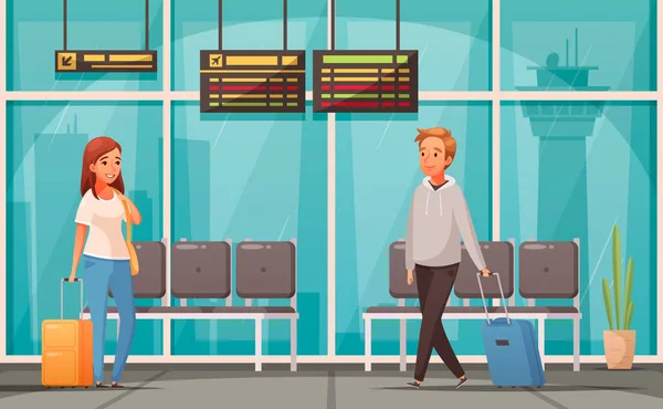 Caricature de l'aéroport Contexte — Image vectorielle