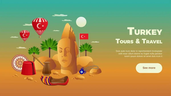 Törökország Turisztikai összetétele — Stock Vector
